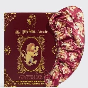 Kitsch x Harry Potter Satin Wrapped Microfiber Hair Towel Turban - Gryffindor